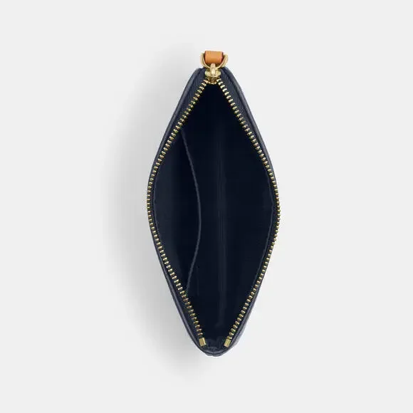 Coach Corner Zip Wristlet In Signature Denim NWT - Picture 2 of 8